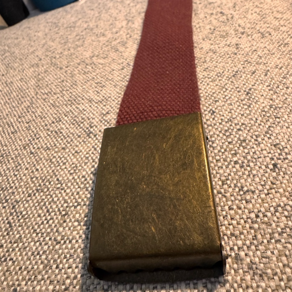 Burgundy Belt‎ with Brass Buckle